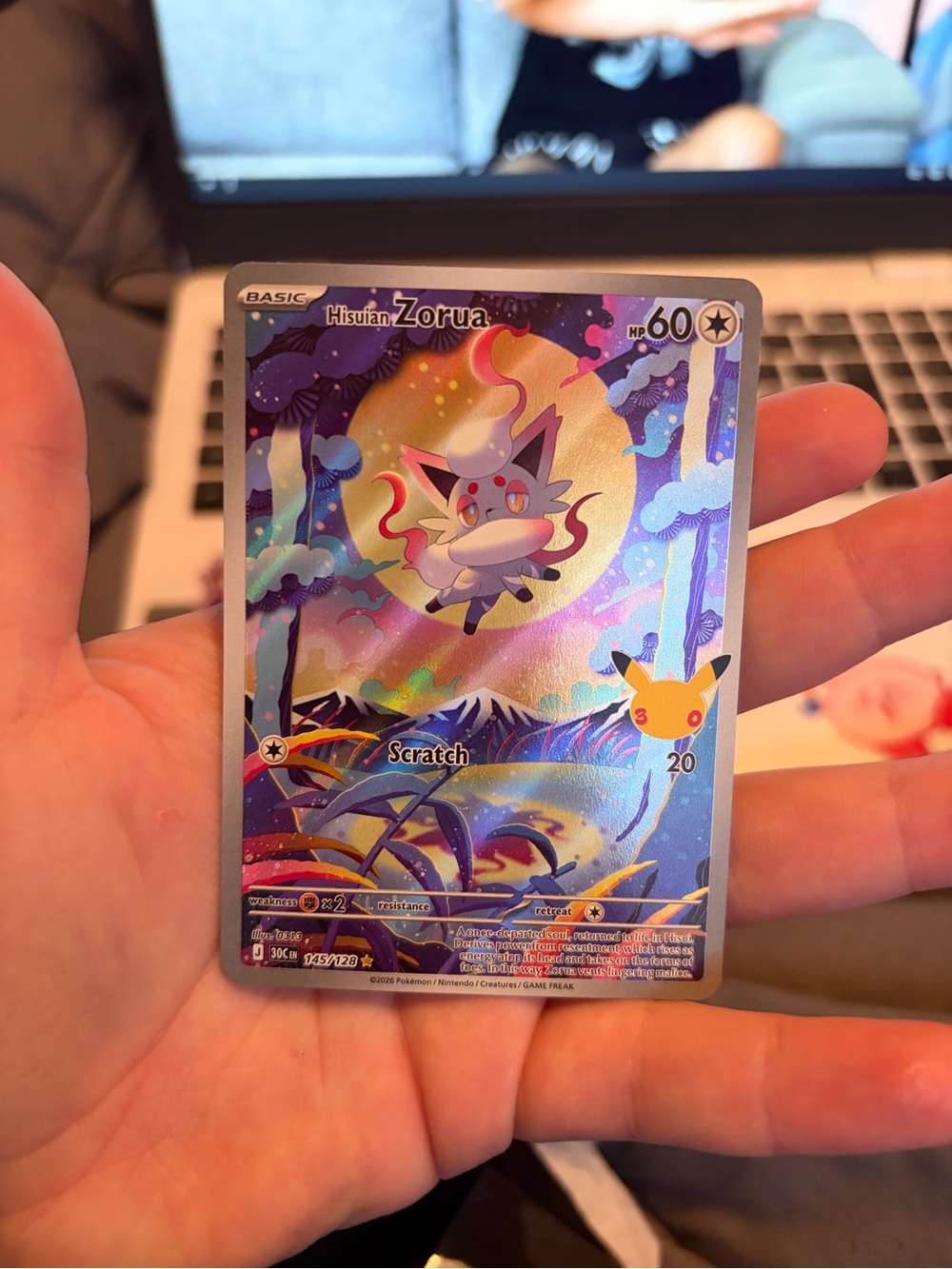 Hisuian Zorua Holo Trading Card -